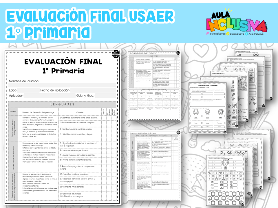 Evaluación Final USAER 1° Primaria