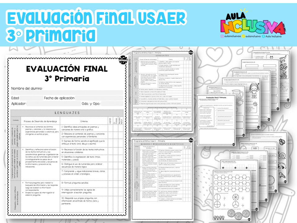 Evaluación Final USAER 3° Primaria