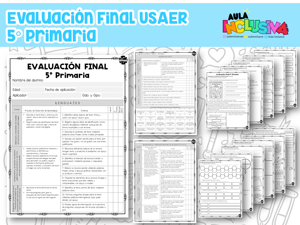 Evaluación Final USAER 5° Primaria