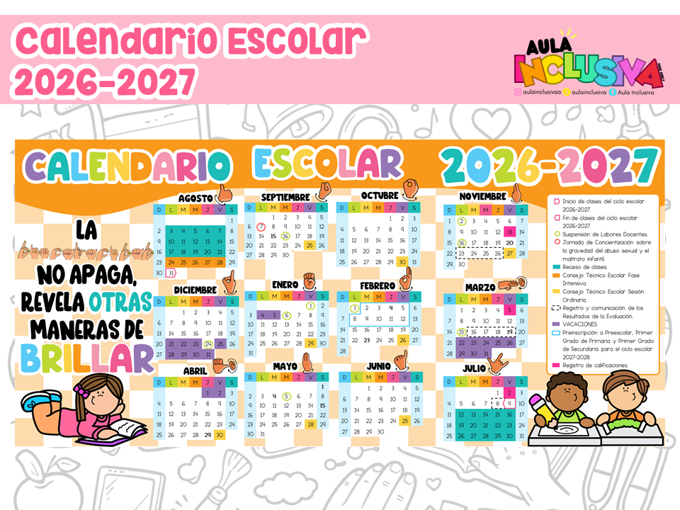 Calendario Escolar 26-27 Tamaño Póster