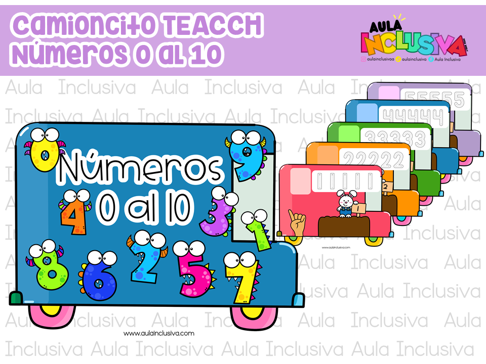 Camioncito TEACCH Números 0 al 10