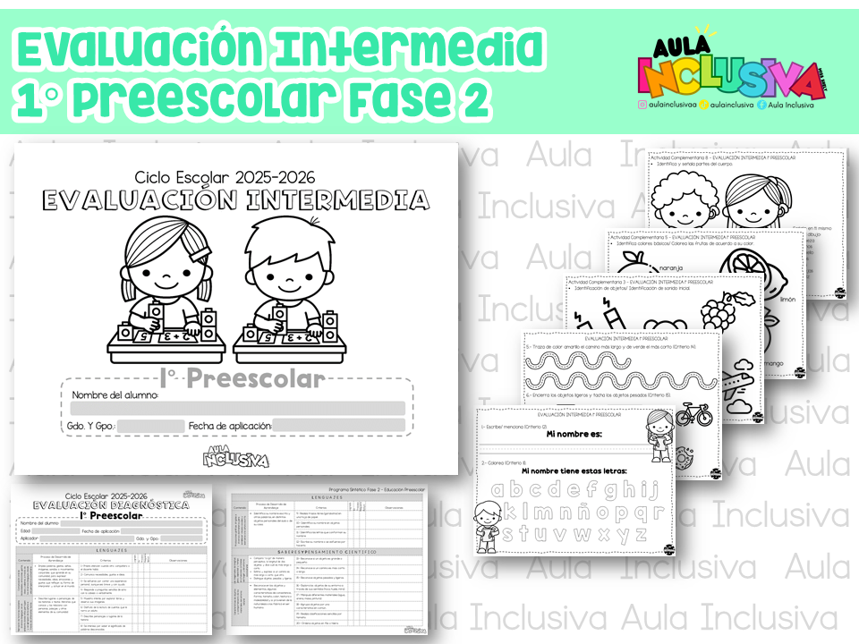 Evaluación Intermedia USAER 1° Preescolar