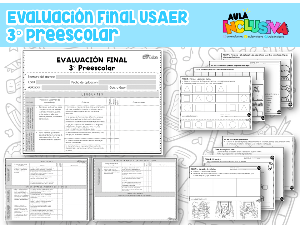 Evaluación Final USAER 3° Preescolar