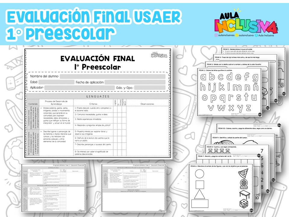 Evaluación Final USAER 1° Preescolar
