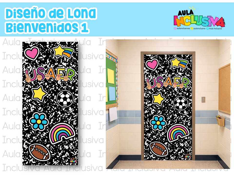 Diseño Lona Puerta Bienvenidos 1