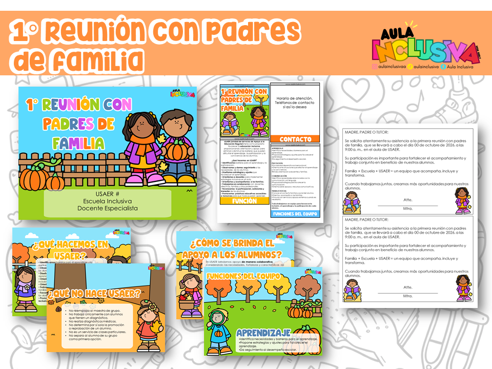 1° Reunión con padres de familia | Kit editable