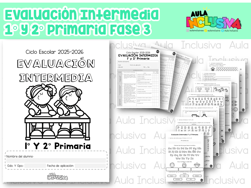 Evaluación Intermedia USAER 1° y 2° Primaria