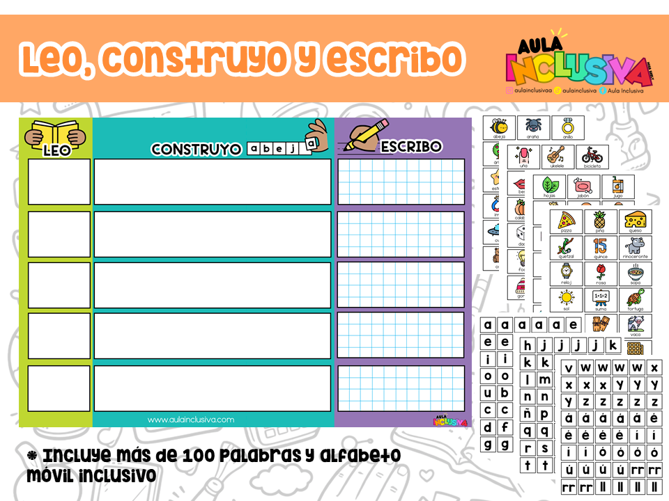 YO LEO, CONSTRUYO Y ESCRIBO | TABLERO PARA LECTOESCRITURA INICIAL