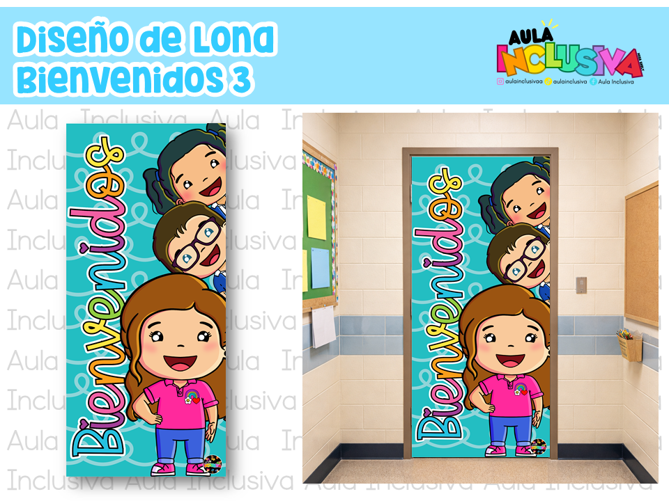 Diseño Lona Puerta Bienvenidos 3
