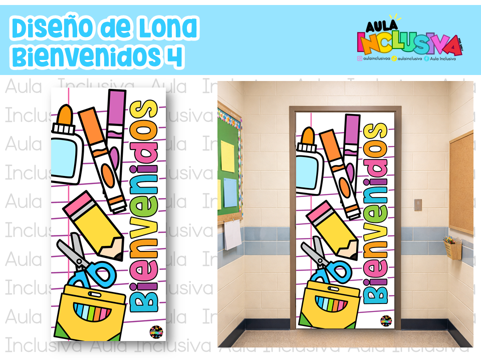 Diseño Lona Puerta Bienvenidos 4