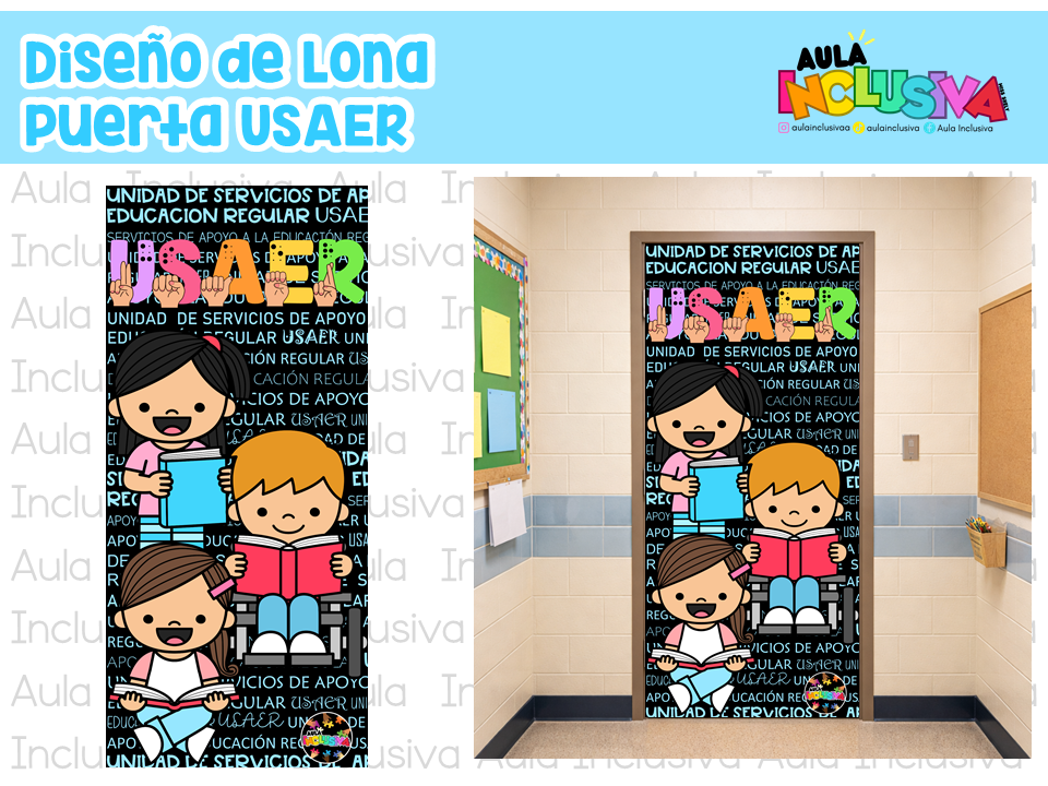 Diseño de Lona Puerta Braille y LSM USAER