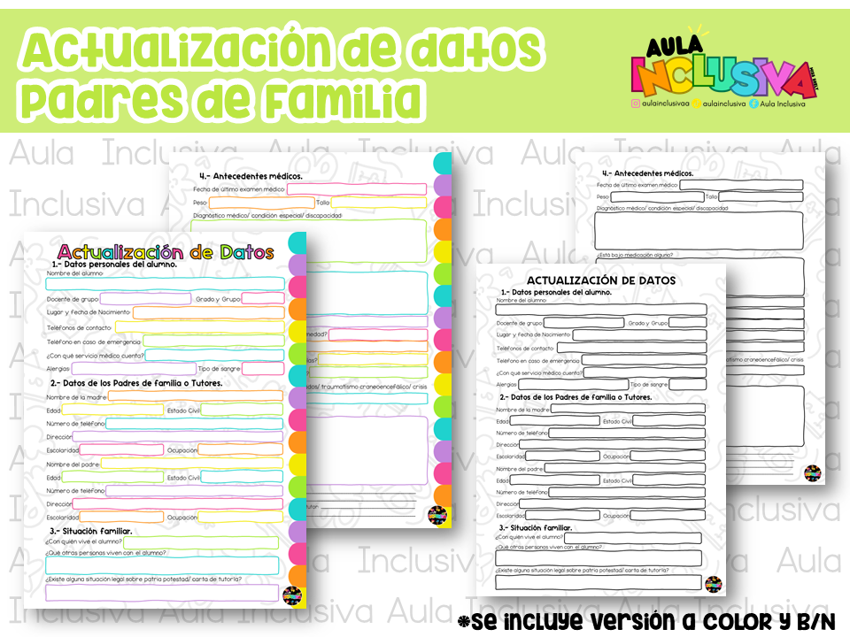 Formato Actualización de datos