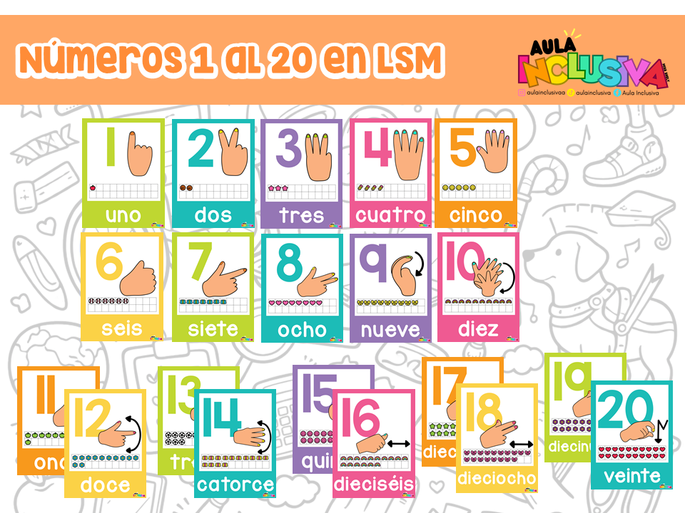 NÚMEROS DEL 1 AL 20 | REFERENTE VISUAL Y LSM