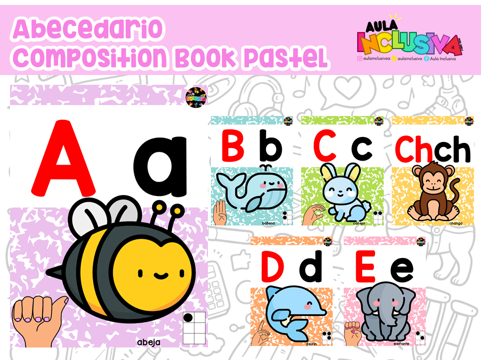 Abecedario Inclusivo Composition Book Pastel