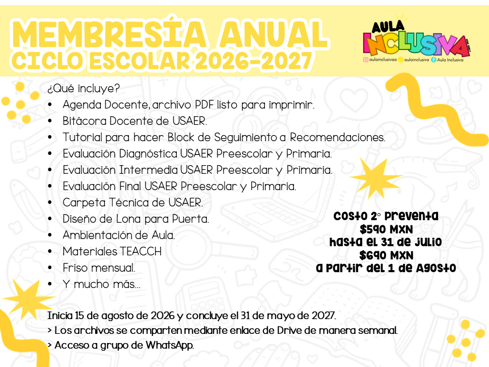 Membresía Anual Ciclo Escolar 2026-207